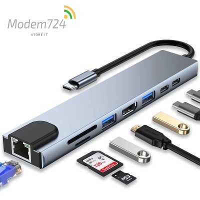 هاب تایپ سی 8 پورت USB C HUB